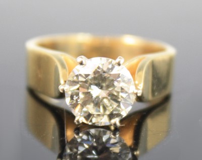 Lot 2234 - A yellow metal diamond solitaire ring,...