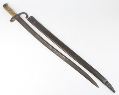 Lot 17 - A French model 1866 chassepot bayonet, having...