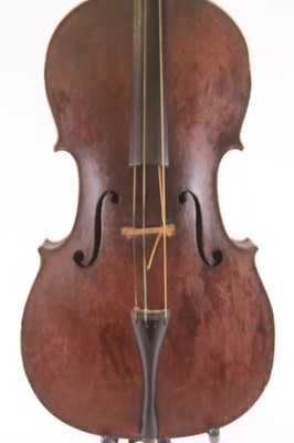 Lot 259 - A 19th century cello, having a two piece maple...