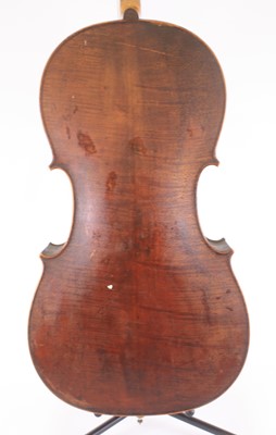 Lot 259 - A 19th century cello, having a two piece maple...