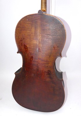 Lot 259 - A 19th century cello, having a two piece maple...