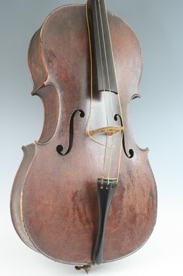 Lot 259 - A 19th century cello, having a two piece maple...