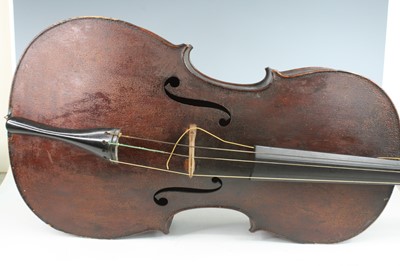 Lot 259 - A 19th century cello, having a two piece maple...