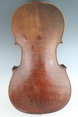 Lot 259 - A 19th century cello, having a two piece maple...