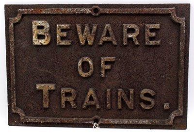 Lot 69 - An original mid 20th century cast iron 'Beware...