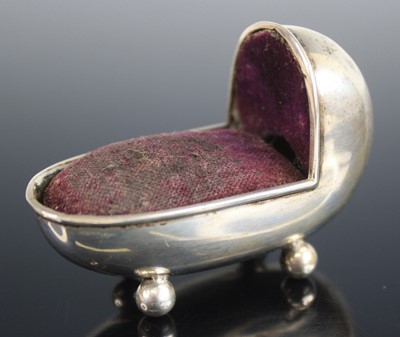 Lot 2188 - An Edwardian silver novelty pin cushion in the...