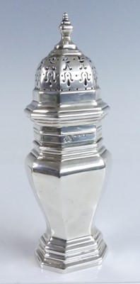 Lot 2161 - A George V silver sugar sifter, of octagonal...