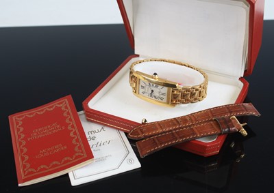 Lot 2297 - A Cartier 18ct yellow gold Tank Americaine...