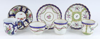 Lot 2061 - Three Worcester porcelain coffee cans and...