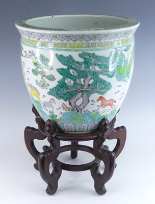 Lot 137 - A Chinese porcelain fish bowl, Republic period,...