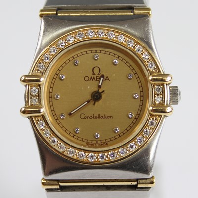 Lot 2305 - A lady's Omega Constellation bi-metal quartz...