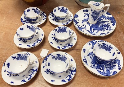 Lot 132 - A Royal Worcester Blue Dragon pattern...