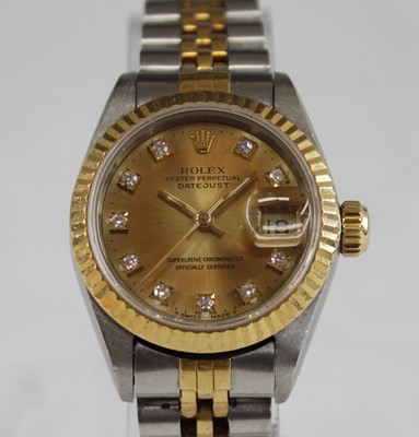 Lot 2318 - A lady's bi-metal Rolex Oyster Perpetual...