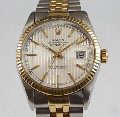 Lot 2319 - A bi-metal Rolex Oyster Perpetual Datejust...