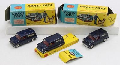 Lot 1354 - Corgi Toys No. 448 BMC Police Mini Van group...