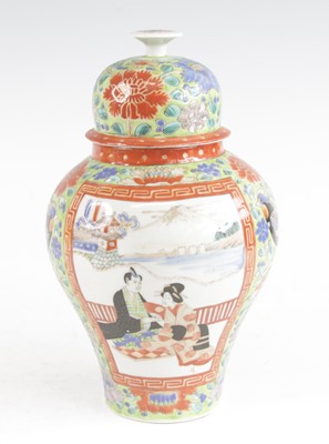 Lot 2356 - A Japanese porcelain jar and cover, Meiji...