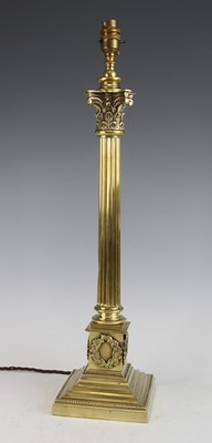 Lot 2346 - A late 19th century brass Corinthian column...