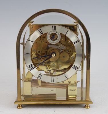 Lot 46 - A Kieninger lacquered brass mantel clock, late...