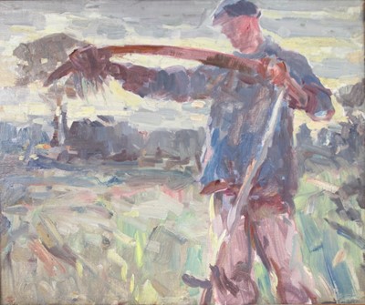 Lot 2415 - Harry Becker (1865-1928) - Swabbing the blade,...