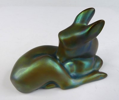 Lot 1064 - Zsolnay Pecs - a 1930s green lustre ceramic...