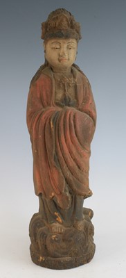 Lot 2354 - A carved softwood and polychrome painted...