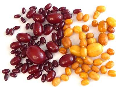 Lot 2536 - An assortment of loose butterscotch and cherry...