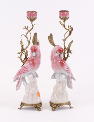 Lot 5 - A pair of 20th century porcelain and gilt...