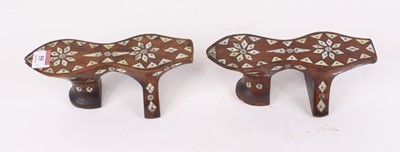 Lot 55 - A pair of wooden clogs, probably Turkish,...