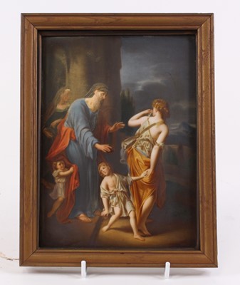 Lot 21 - A continental porcelain plaque, after Adriaen...