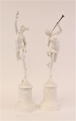 Lot 15 - A pair of Victorian white painted metal...