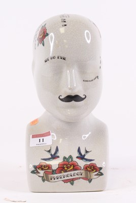 Lot 11 - A reproduction phrenology bust, height 23.5cm