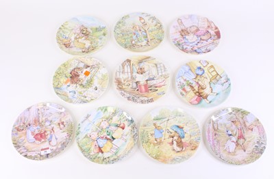 Lot 38 - A set of ten Danbury Mint Beatrix Potter...