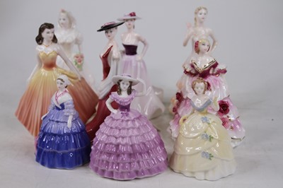 Lot 242 - A collection of nine Coalport porcelain...
