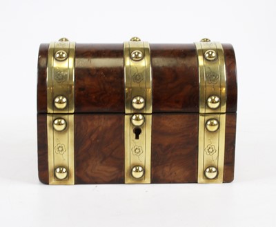 Lot 166 - A Victorian burr walnut and brass mounted...