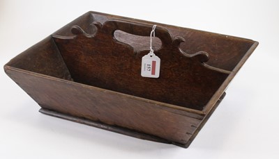 Lot 157 - A 19th century carved oak cutlery tray, 37 x 30cm