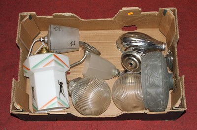 Lot 192 - A collection of light fittings, to include an...