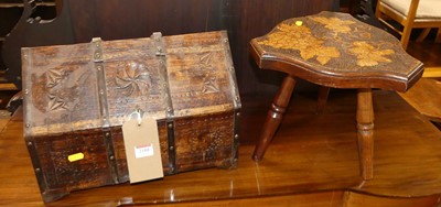 Lot 1188 - A contemporary Eastern chip-carved teak and...