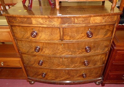 Lot 1348 - A circa 1830s mahogany and flame mahogany...