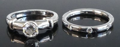 Lot 2538 - Two rings, being an 18ct white gold diamond...