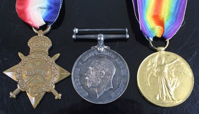 Lot 23 - A WW I trio to include 1914-15 Star, naming...
