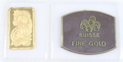 Lot 2065 - Switzerland, Pamp 5g 999.9 fine gold ingot,...