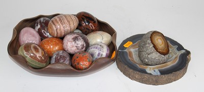 Lot 36 - A collection of polished hardstone specimen...