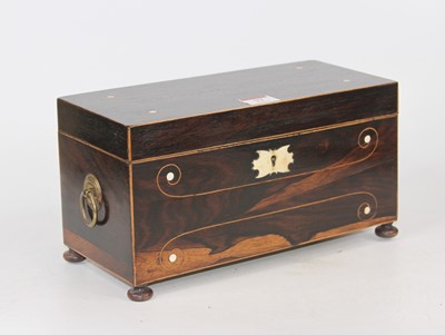 Lot 77 - A Regency rosewood and boxwood strung tea...