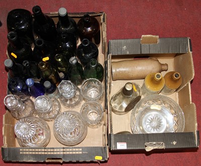 Lot 193 - Two boxes of glassware and stoneware, to...