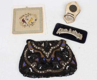 Lot 483 - A French miniature marble backed wall pocket,...