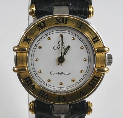 Lot 2581 - A lady's steel and yellow metal Omega...