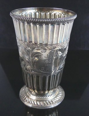 Lot 2094 - A Victorian silver chalice, of tapered form to...