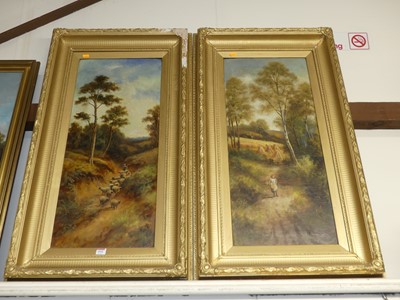 Lot 1016 - W.H. King - Pair; Returning home, rural...