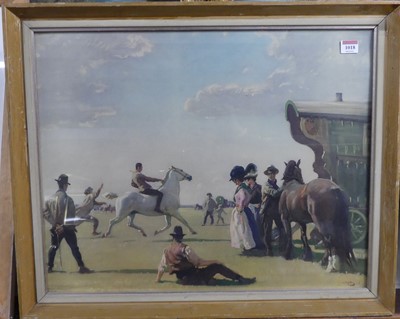 Lot 1018 - Alfred Munnings - The Horse Fair, framed print,...