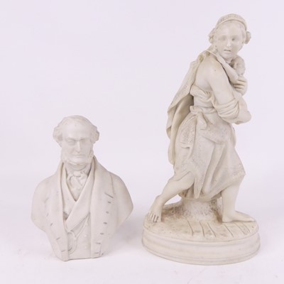Lot 87 - A Victorian Copeland(?) parian bust of a...